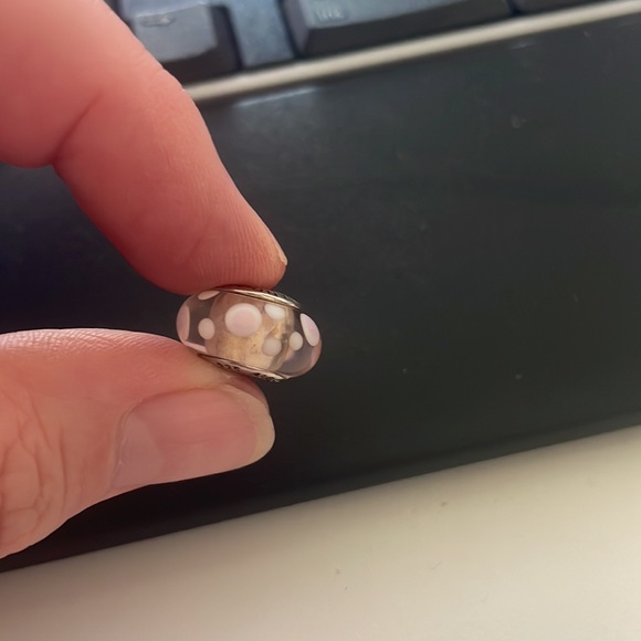 Pandora Pink Polka Dot Murano Glass Bead - Picture 3 of 3